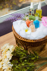 Spa and Massage Oil in the thai basket