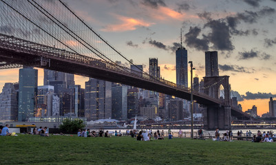 Brooklyn Bridge at sunset