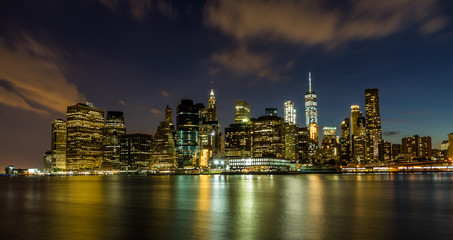 Evening view of Downtown Manhattan, NY