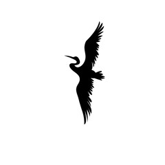 Sign vector silhouette of the heron