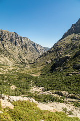 Mountains either side of Restonica valley in Corsica