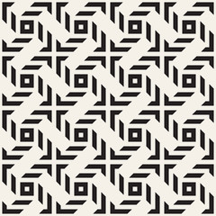 Crosshatch vector seamless geometric pattern. Crossed graphic rectangles background. Checkered motif. Seamless black and white texture of crosshatched lines. Trellis simple fabric print.