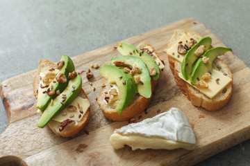 sliced avocado on toast bread with spices