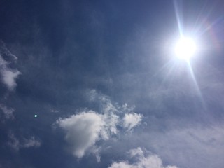 Sun, sky, clouds, background