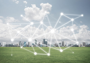 Fototapeta premium Networking and social communication as means for effective busin