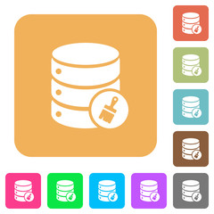 Database paste data rounded square flat icons