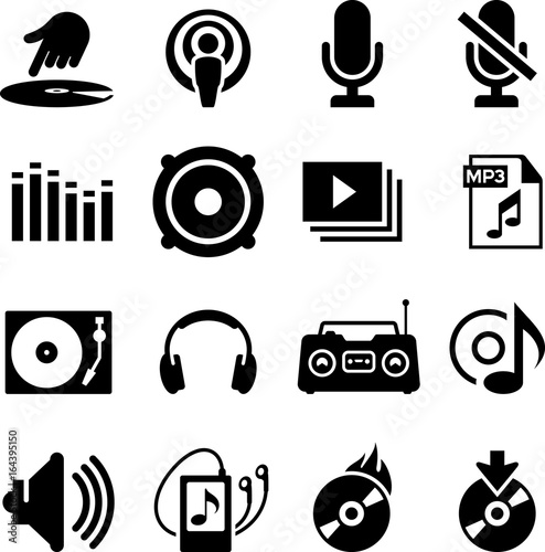 "Music Icons - Black Series" Stock image and royalty-free vector files