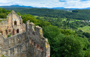 Fototapeta na wymiar Blick auf die Ruine Rötteln vom Burfried