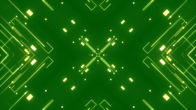 green abstract background, moving rectangles and lines, loop