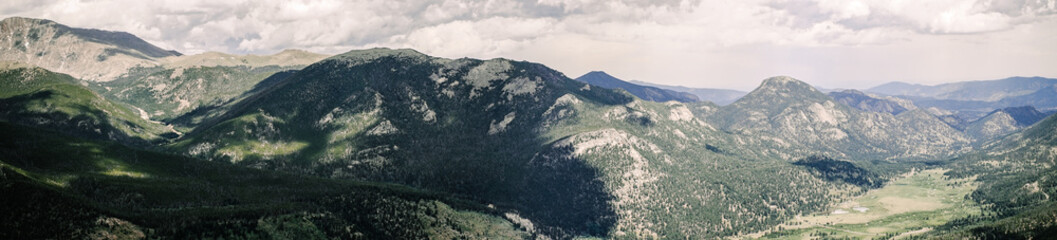 Rocky Mountain National Park. Picturesque cloudy mountain landscape