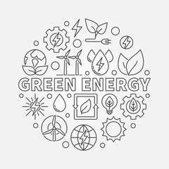 Green energy linear illustration
