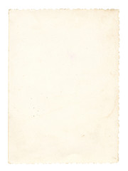 Fototapeta premium Texture old paper with traces of scuffs and stains. Isolated on white.