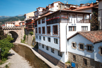 Fototapeta na wymiar Town of Potes, in peaks of Europe, Cantabria, Spain.