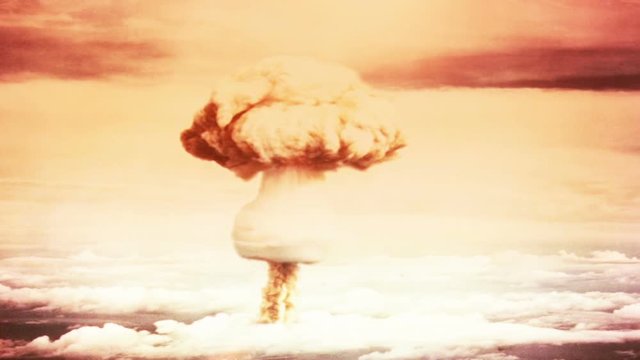 Incredible view of a nuclear explosion / mushroom cloud.