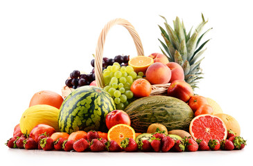 Composition with assorted fruits