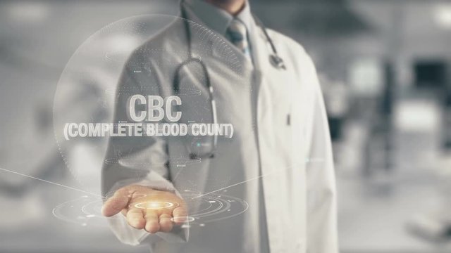 Doctor holding in hand CBC Complete Blood Count 