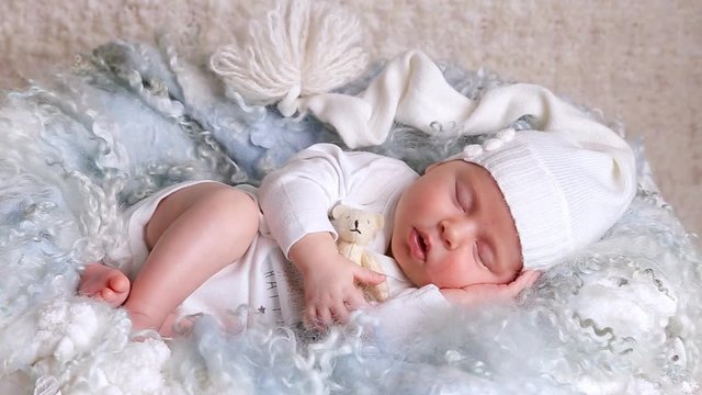 Cute newborn baby girl sleeping