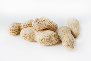 Peanut nut on white background