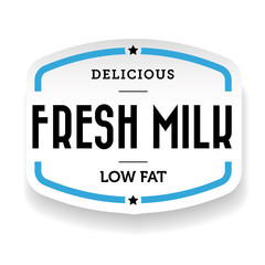 Milk label vintage blue