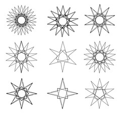 Obraz premium Geometric pattern symmetry symbol fractale pentagram astrology