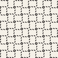 Crosshatch vector seamless geometric pattern. Crossed graphic rectangles background. Checkered motif. Seamless black and white texture of crosshatched lines. Trellis simple fabric print.