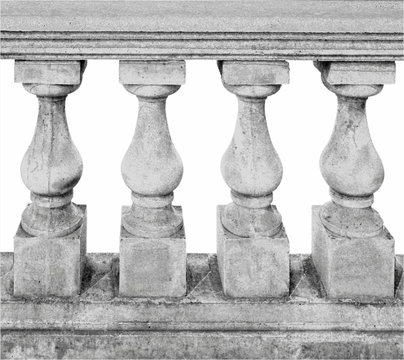 Baluster spindle (balaustrade) isolated over white