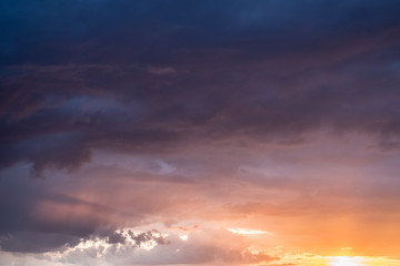 Naklejka na ściany i meble dramatic sunset sky ,colorful clouds background