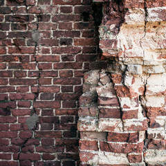 Old brick walls close up.
