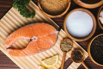 Fresh cut salmon 