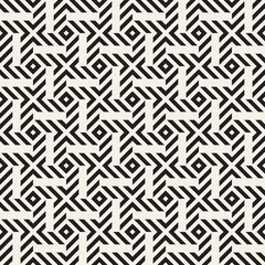 Crosshatch vector seamless geometric pattern. Crossed graphic rectangles background. Checkered motif. Seamless black and white texture of crosshatched lines. Trellis simple fabric print.