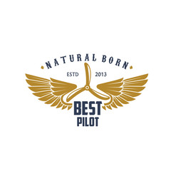 Vector airplane propeller icon for best pilot