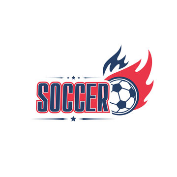 Soccer ball fire vector football team club icon