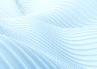Abstract white wave background.
3D illustration.