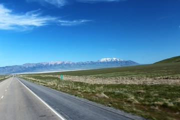 Salt Lake City through the windshield