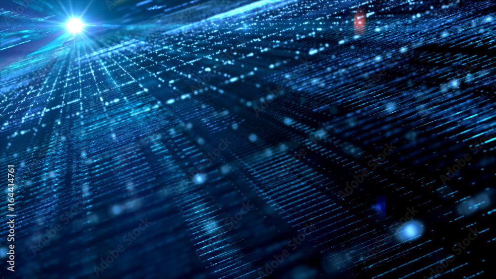Poster Digital cyber space particles for head up display and User Interface background element