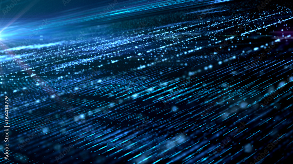 Leinwandbilder Digital cyber space particles for head up display and User Interface background element