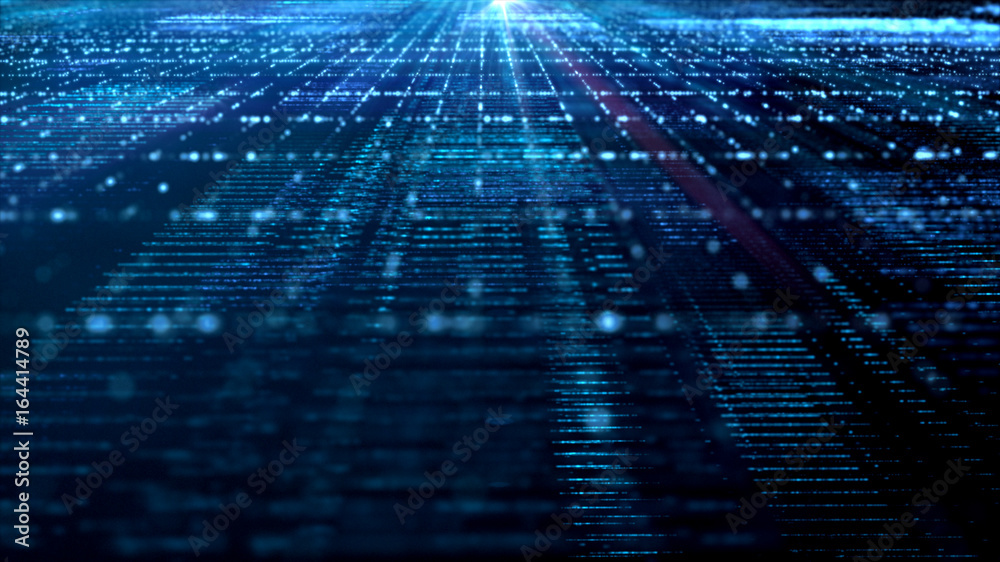 Poster Digital cyber space particles for head up display and User Interface background element