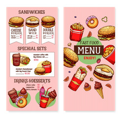Vector fast food restaurant menu template