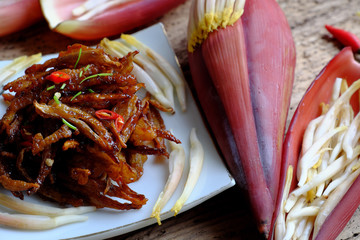 Vegetarian food from banana flower
