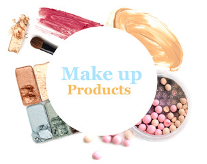 Cosmetics set isolated on white