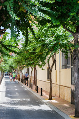 FUENGIROLA, ANDALUCIA/SPAIN - JULY 4 : Typical Street Scene in Fuengirola Costa del Sol Spain on July 4, 2017. Unidentified people