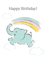 Elephant card vector for print design