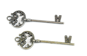 old key isolated on white background