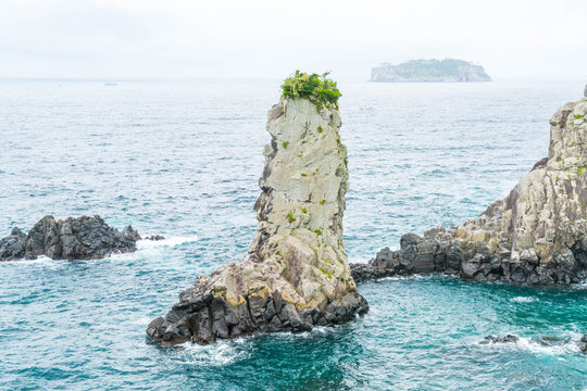 Jeju-do Oedolgae Rock (famous natural landmark) in Jeju Island,