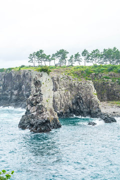 Jeju-do Oedolgae Rock (famous natural landmark) in Jeju Island,