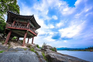 South Korea, Yeoju City. Scenery of Kangweolheon and Han river of Silleuksa Temple.