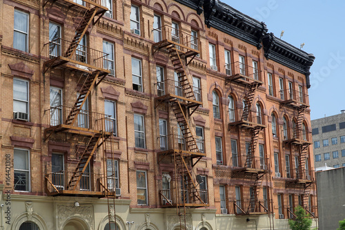 New York Apartment Building Facades With External Fire Escape New York Apartment Building Facades With External Fire Escape Ladders