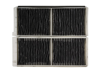 expired car air condition filter isolated on white with cipping path