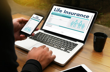Fototapeta na wymiar Life Insurance Medical Concept Health Protection Home House Car Life