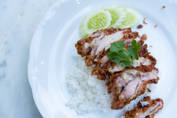 Fried Chicken Rice.
